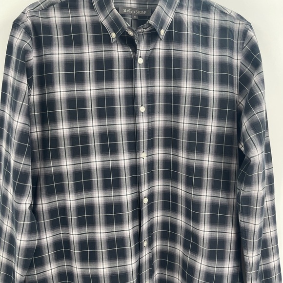 Slate & Stone Button Down Flannel Shirt Plaid Top Long Sleeve Size Medium - Picture 8 of 10